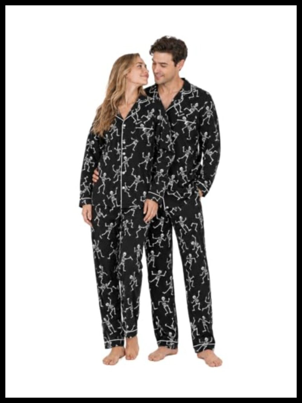 Button-Down Pajama Set Long Sleeve Drawstring Pants Loungewear